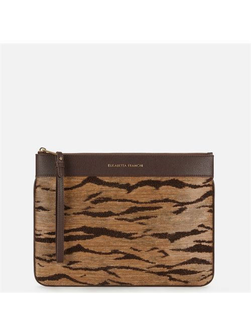 TIGER PRINT BAG ENVELOPE ELISABETTA FRANCHI | BS12A62E2470 cammello
